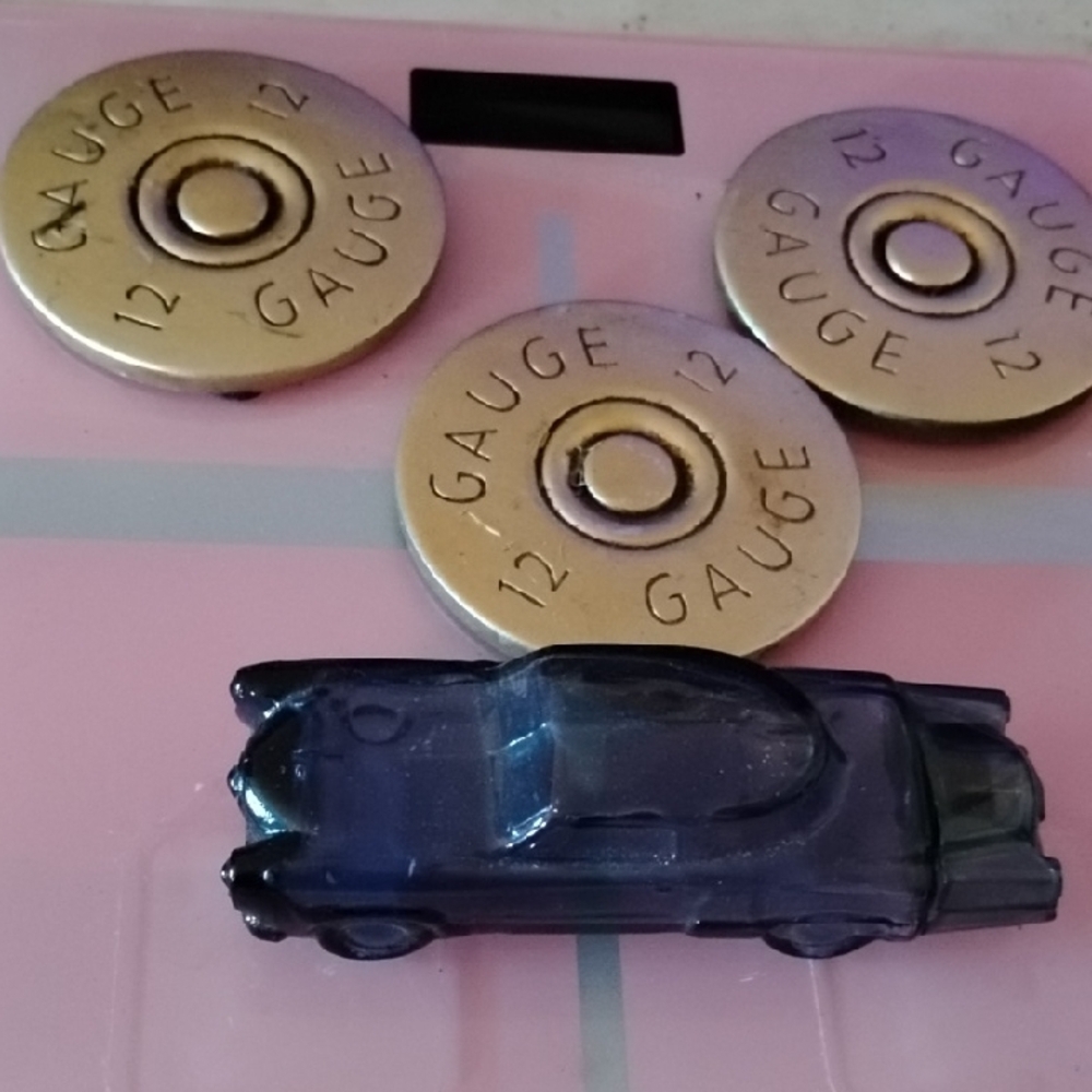 Blue Chevy GlassCar with Gold Gauge Decor
